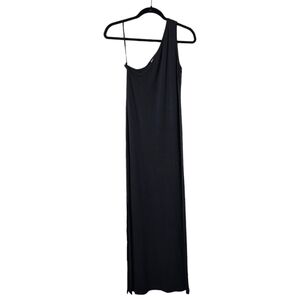 SODA BLU x‎ VINTAGE 90s little black dress one shoulder stretch bodycon maxi S